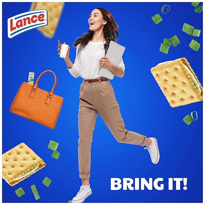 Lance Sandwich Crackers, Captain's Wafers Cream Cheese and Chives, 20 Packs, 6 Sandwiches Each