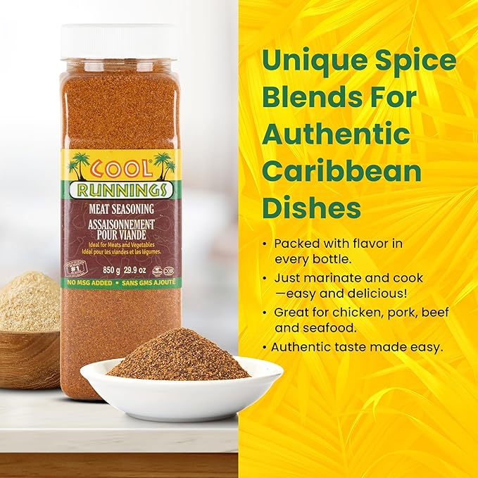 Cool Runnings USA Meat Seasoning 850g - Robust and Flavorful Blend for Marinating, Roasting, and