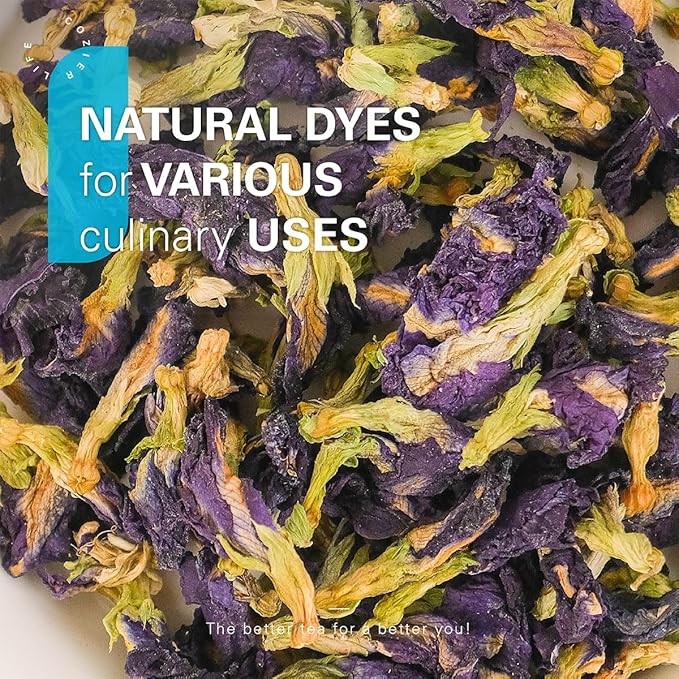 WT WEETEE Butterfly Pea Flower Tea Loose Leaf, 100% Natural & Pure from Whole Dried Butterfly Pea