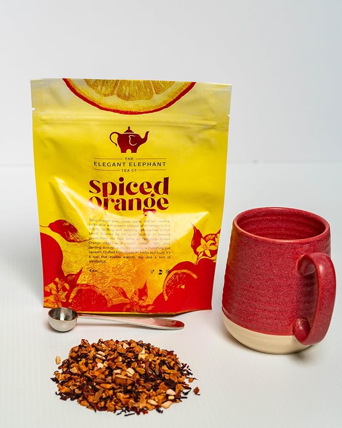 Spiced Orange Tea, Loose Leaf Herbal Tea – Sweet, Spicy, Caffeine-Free – Orange, Apple & Cinnamon