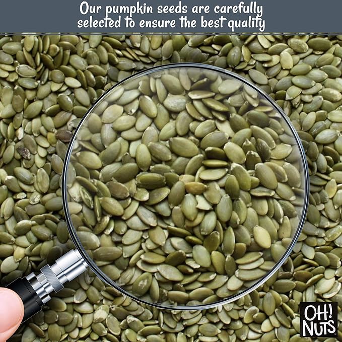 Oh! Nuts Pumpkin Seeds - Roasted Salted - 2 lb - No Shell Pepitas - Packed in New York Zip-Seal Bag