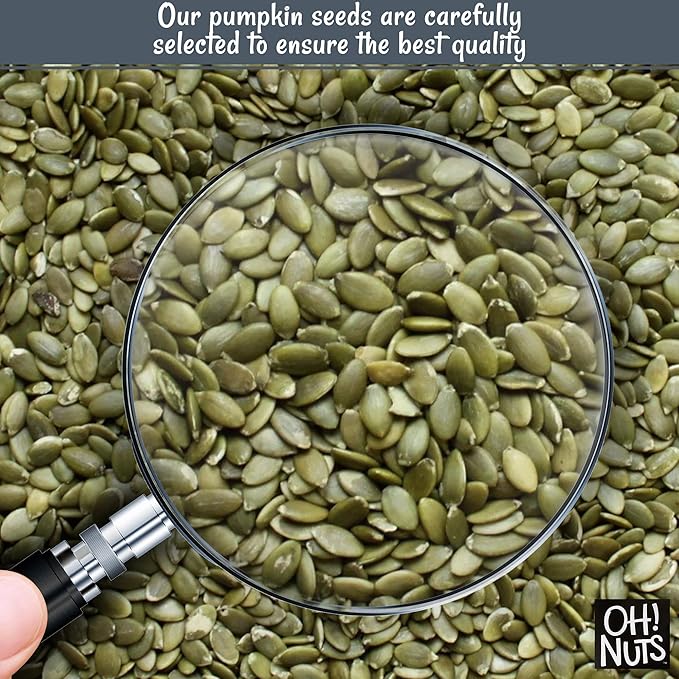 Oh! Nuts Pumpkin Seeds - Roasted Salted - 1.25 lb - No Shell Pepitas - Packed in New York Zip-Seal