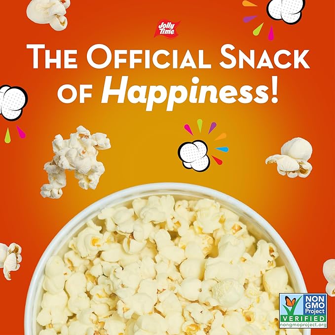 Jolly Time Jalape챰o Butter, Microwave Popcorn with Just the Right Heat, 3oz Sharing Bag, 6 Bags Per