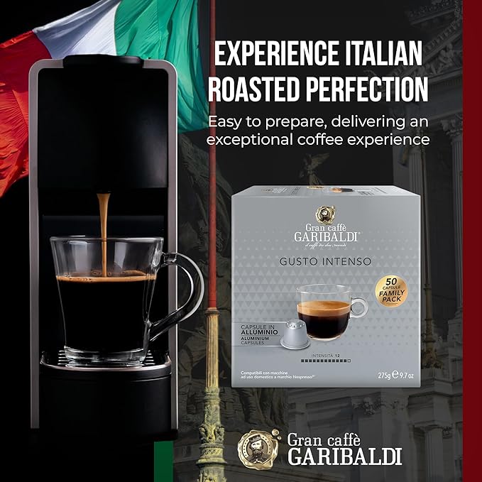 Gran Caffè Garibaldi Espresso Pods, Italian Roasted Coffee, Compatible Nespresso Original Line