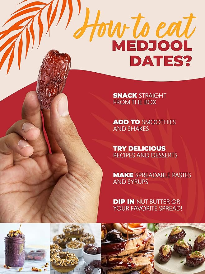 Natural Delights Medjool Dates – Large & Plump Non-GMO Verified, Good Source of Fiber, Naturally