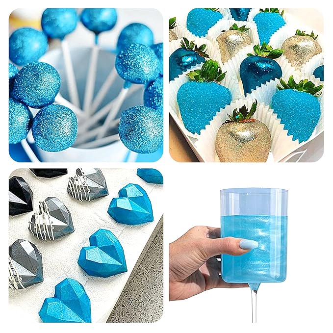 Blue Edible Glitter Spray - Herbeklab 15g Edible Glitter for Cakes, Food Grade Metallic Shimmer