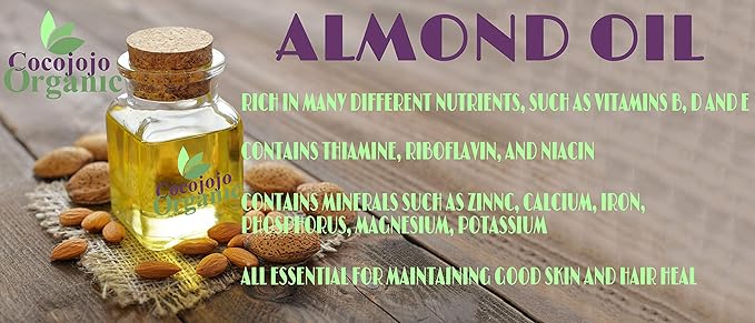 cocojojo Pure Bitter Almond Oil - Unrefined, Cold Pressed, Extra Virgin, All Natural - Perfect for