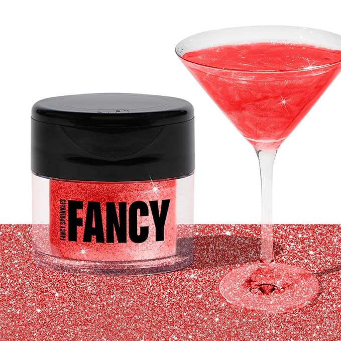 Fancy Sprinkles Ruby Red Premium Edible Glitter, 100% Edible Glitter for Sparkling Food & Drinks No