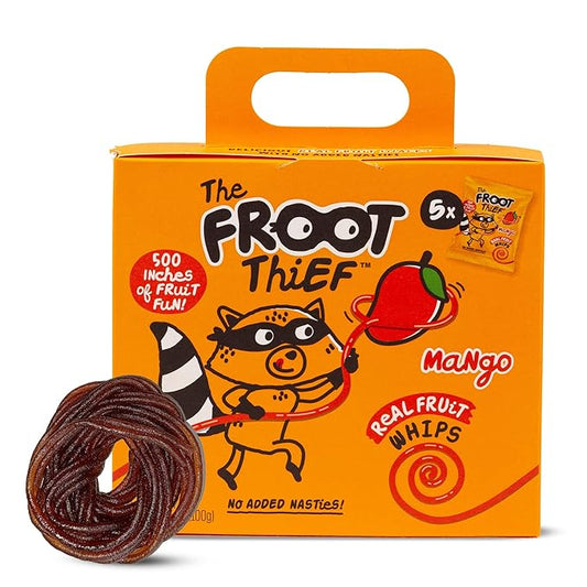 The FROOT Thief Real Fruit Snack Whips, Mango, Nut Free, Perfect for School Lunches and Snacks
