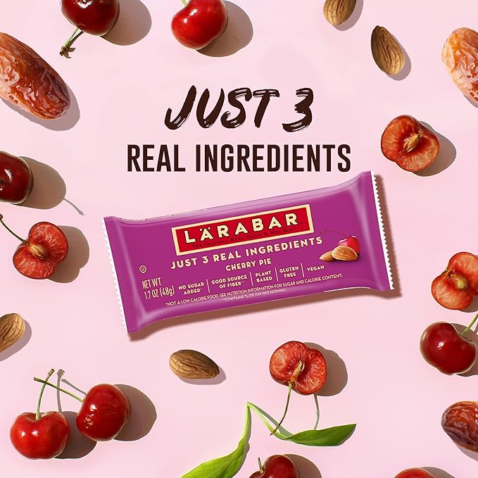 Larabar Cherry Pie, Gluten Free Vegan Fruit & Nut Bar, 1.7 oz Bars, 16 Ct