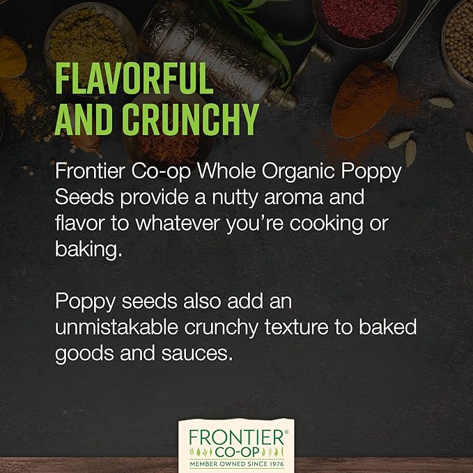 Frontier Co-op Organic Whole Poppy Seed 1lb