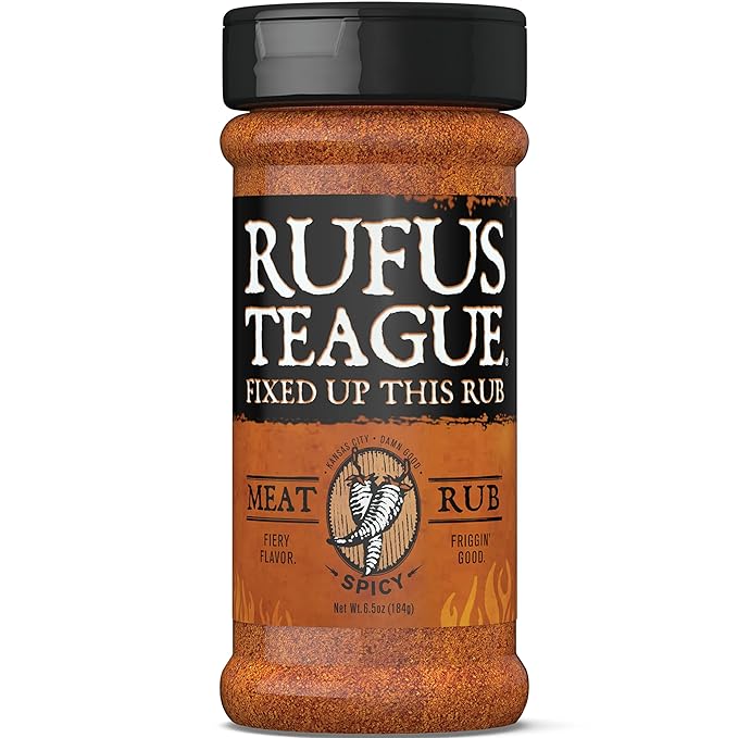 Rufus Teague Spicy Meat Rub, Premium Barbecue Seasoning & Dry Rub for Smoking and Grilling