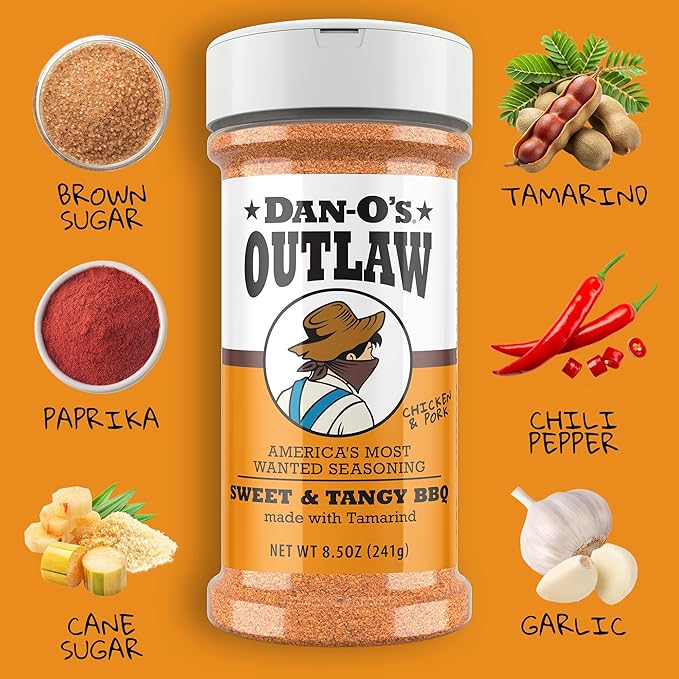 Dan-O's Outlaw Seasoning 3 Bottle Combo - Sweet & Tangy BBQ, Spicy BBQ, and Sweet Caribbean