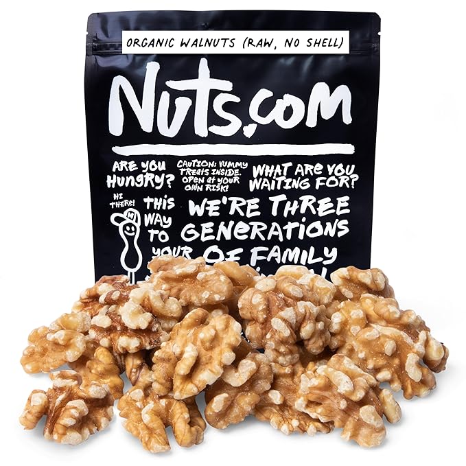 Nuts.com ??Organic Walnuts (Raw, No Shell) ??Healthy Snack for Adults & Kids, Nutty & Slightly