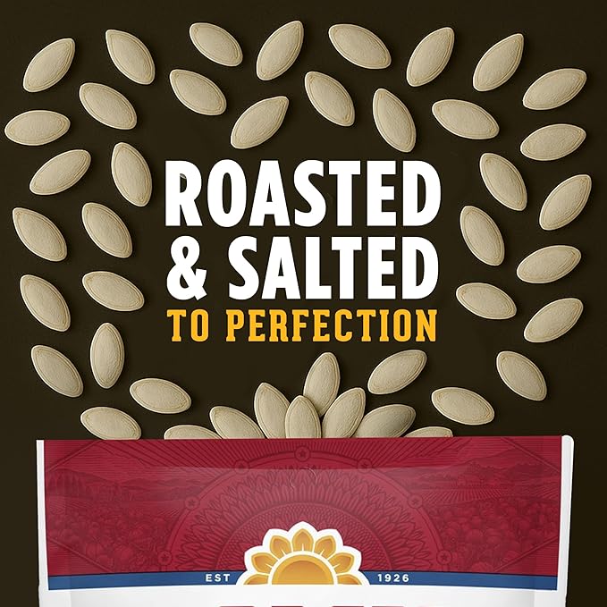 DAVID Roasted and Salted All Natural Pumpkin Seeds, 5oz. (Pack of 12)