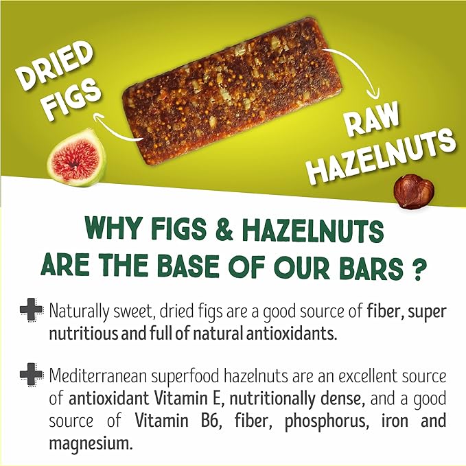 Happy Village Organic Fig & Nut Bars, DATE | Only 3 Ingredients, Gluten Free, No Added Sugar