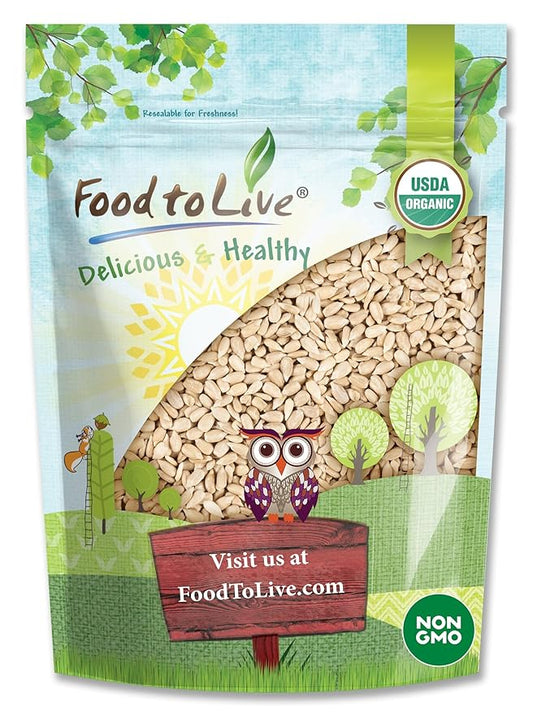 Food to Live - Organic Sunflower Seeds, 2 Pounds - Hulled, Raw, Non-GMO, Dried Kernels, Unsalted