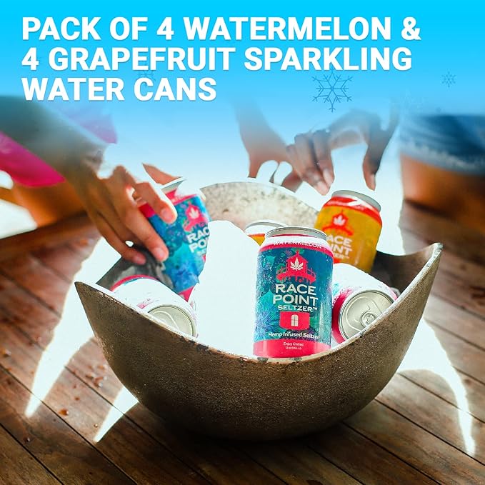 Race Point Seltzer Infused Sparkling Flavored Water – All-Natural Flavor Drink- Refresh, Relax