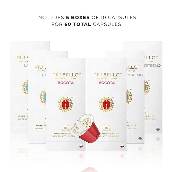 Piu Bello Espresso Coffee Pods for Nespresso Original Machines – Variety Pack – Compatible Capsules