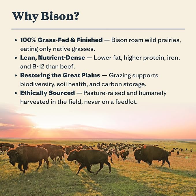 Patagonia Provisions Bison Sticks - Ranch | 100% Grass-Fed, 8g of Protein, 60 Calories | No