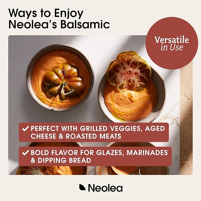 Neolea Dark Balsamic Vinegar from Greece - Made from 70% Grape Must & Red Wine Vinegar Aged in