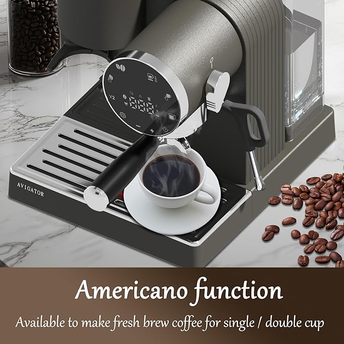 20 Bar Espresso Machine with Milk Frother, Programmable Expresso Coffee Machines with Adjustable