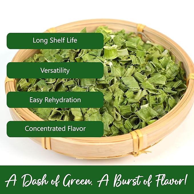 NPG Freeze Dried Chopped Green Onions 2 Oz, All Natural Non-GMO Gluten Free, Dried Scallions