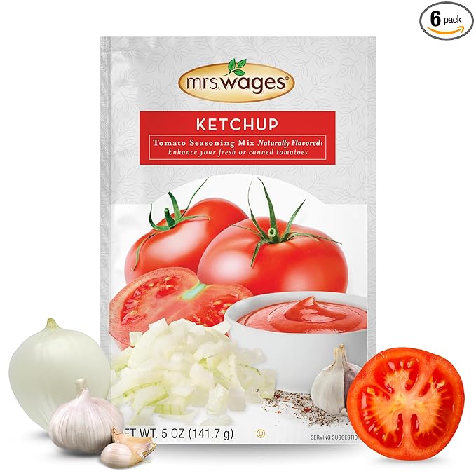 Mrs. Wages Ketchup Mix, Easy-To-Use, Enhance Your Tomatoes, Makes Ketchup in Bulk, Easy To Freeze