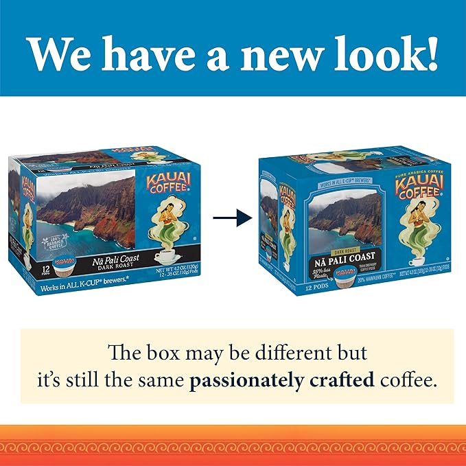Kauai Coffee Single-Serve Pods, Na Pali Coast Dark Roast - Arabica Coffee from Hawaii’s Largest