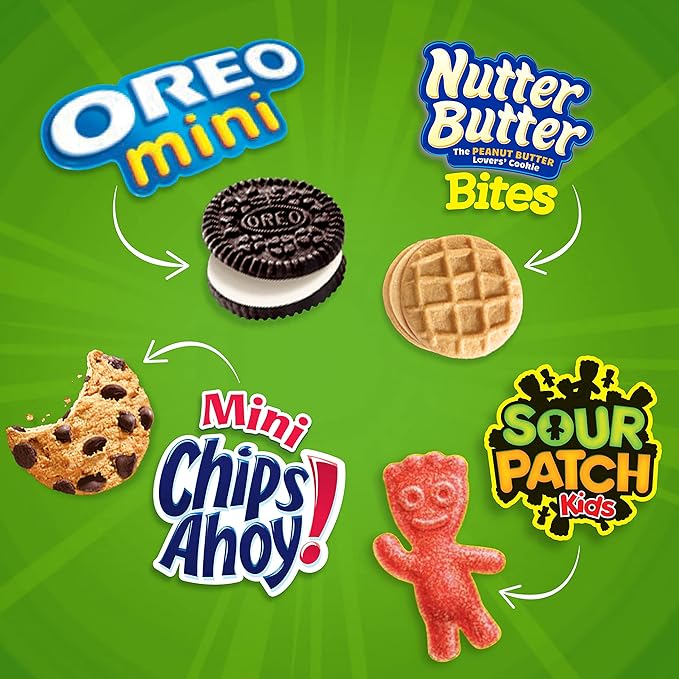 OREO Mini Cookies, CHIPS AHOY! Mini Cookies, SOUR PATCH KIDS Candy & Nutter Butter Bites & Candy