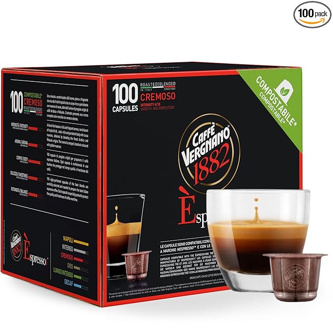 Caffe' Vergnano 1882 Medium Roast Espresso Original Line Machine Compatible Capsules, Arabica