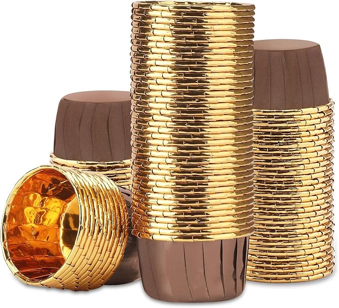 EUSOAR Cupcake Ramekins, 100pcs 3.5 oz Aluminum Foil Muffin Liners, Cupcake Liners, Aluminum Foil