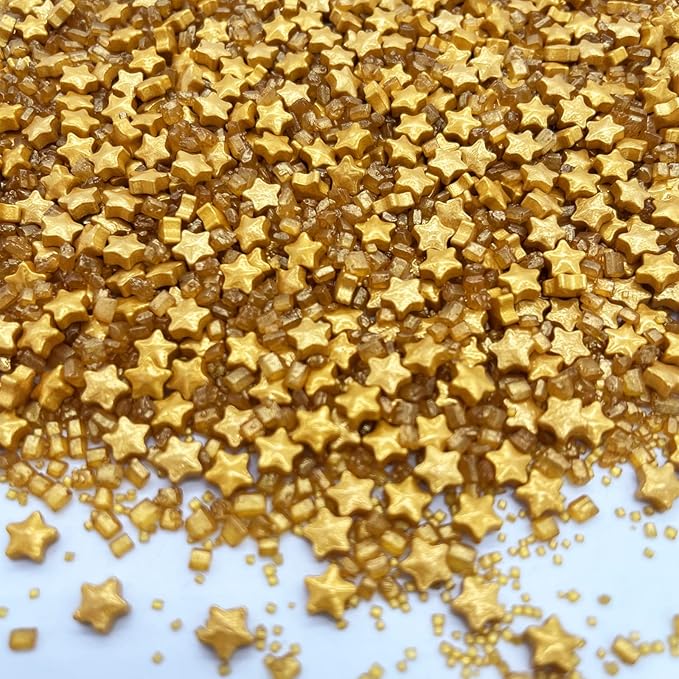 Sprinkles Gold Star Sugar Crystal Sugar Candy Cake Decorations Cupcake Toppers Cookie Decorating