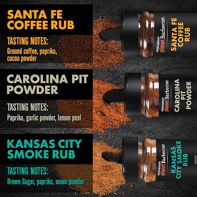 Steven Raichlen's Planet Barbecue Gourmet BBQ Rubs & Spices Gift Set 3 Pack- Grill Seasonings with