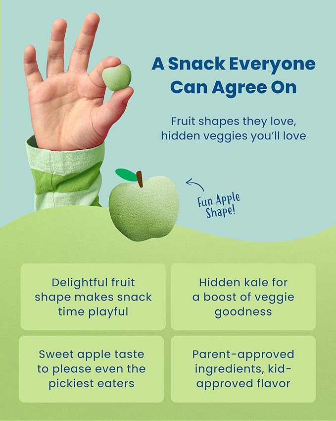 Amara Organic Fruit Bites Apple Kale - No Artificial Colors/Dyes, Added Sugar, Dairy-Free Fruit
