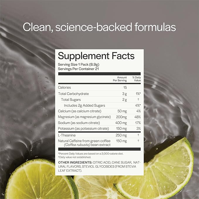 Gainful Hydration + Caffeine Packets with Key Electrolytes Magnesium & Sodium + L Theanine, Low