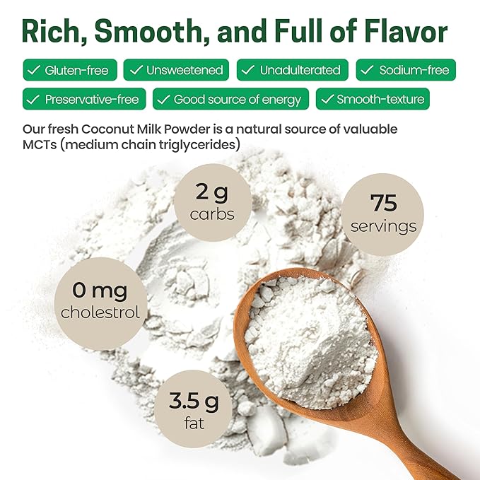 Z Natural Foods Organic Coconut Milk Powder - All-Natural Vegan Dairy-Free Alternative with MCTs