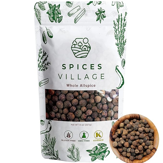 SPICES VILLAGE Allspice Berries Whole, Pimento Seeds, Natural Allspice for Cooking, Pickling