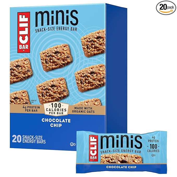 CLIF BAR Minis - Chocolate Chip - Made with Organic Oats - 4g Protein - Non-GMO - Plant Based