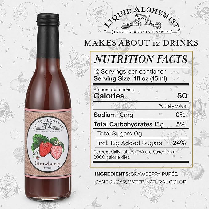 Liquid Alchemist Strawberry Syrup for Drinks - Real Ingredients Make our Strawberry Puree for