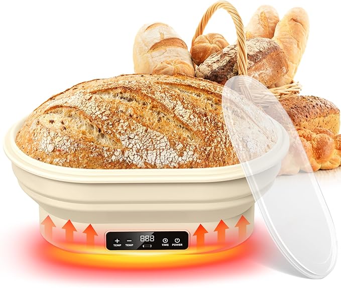 Heating Sourdough Bread Proofing Basket,Digital Display Bread Proofer with 6 Temperature Settings/7