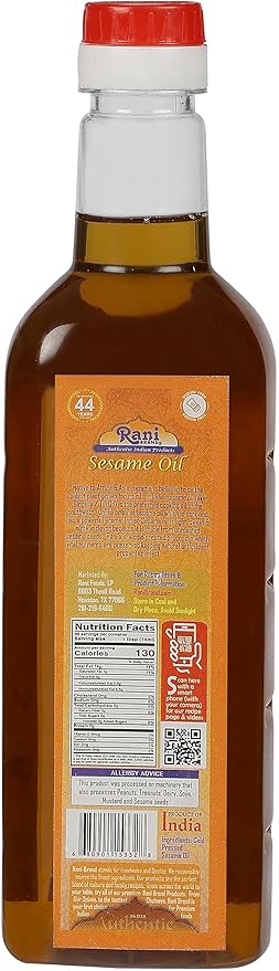 Rani Premium Oils Combo Set of 3 - Peanut Oil, Mustard Oil, Sesame Oil 16.9 Ounce (500ml) ~ Cold