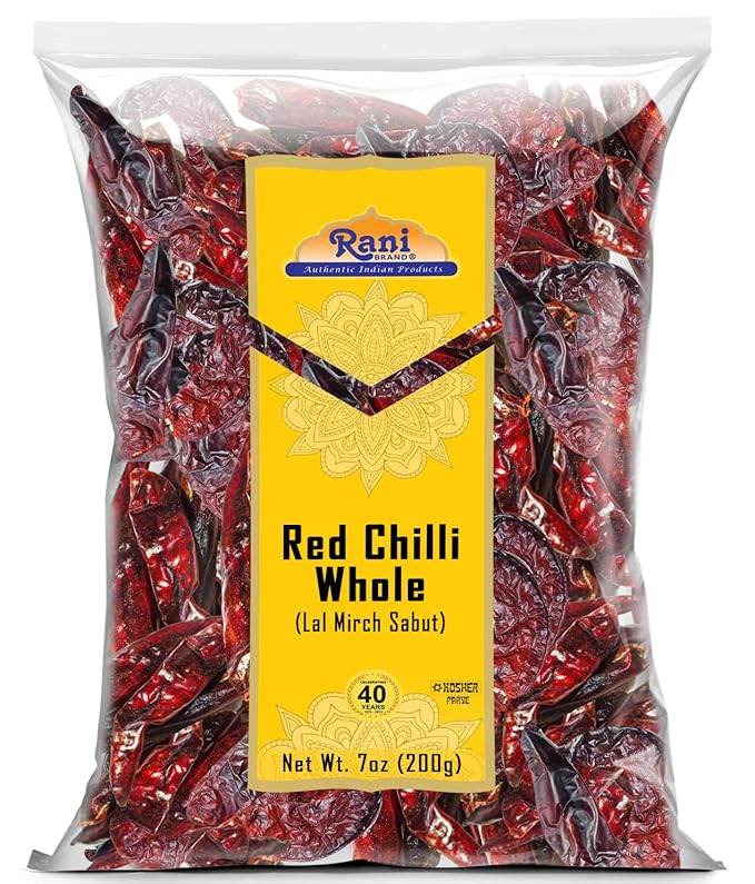 Rani Chilli Whole (Lal Mirch Sabut) 7oz (200g) ~ All Natural | Vegan | No Colors | Gluten Friendly