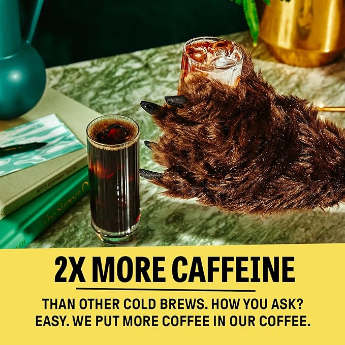 Wandering Bear Organic Caramel Cold Brew Coffee, 32 fl oz, 6 pack - Extra Strong, Bold, Smooth