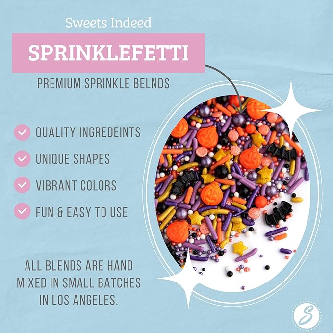 Sweets Indeed Toil & Trouble Halloween Sprinklefetti Mix ??4 oz Jar | Sprinkles with Pumpkins