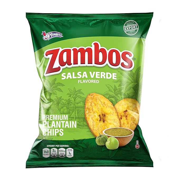 Zambos Plantain Chips Salsa Verde (Pack of 1)