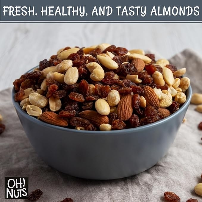 Oh! Nuts Almonds - Dry Roasted Unsalted Almonds - 5 lb - No Salt, No Oil All-Natural Protein