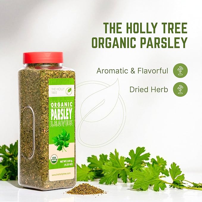 Organic Parsley Flakes 4.23 oz - Organic Dried Parsley Flakes for Cooking & Garnishing - USDA