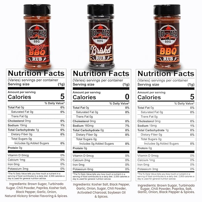 10-42 BBQ Brisket Rub (NO MSG, 0 Calorie) | All-Natural Spice Seasoning for Steak, Rib, Meat | Beef