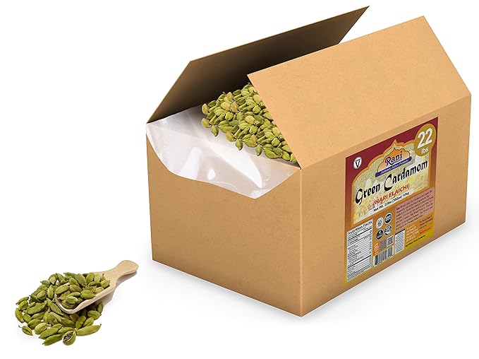 Rani Green Cardamom Pods Spice (Hari Elachi) 352oz (22lbs) 10kg Bulk Box ~ All Natural | Vegan |